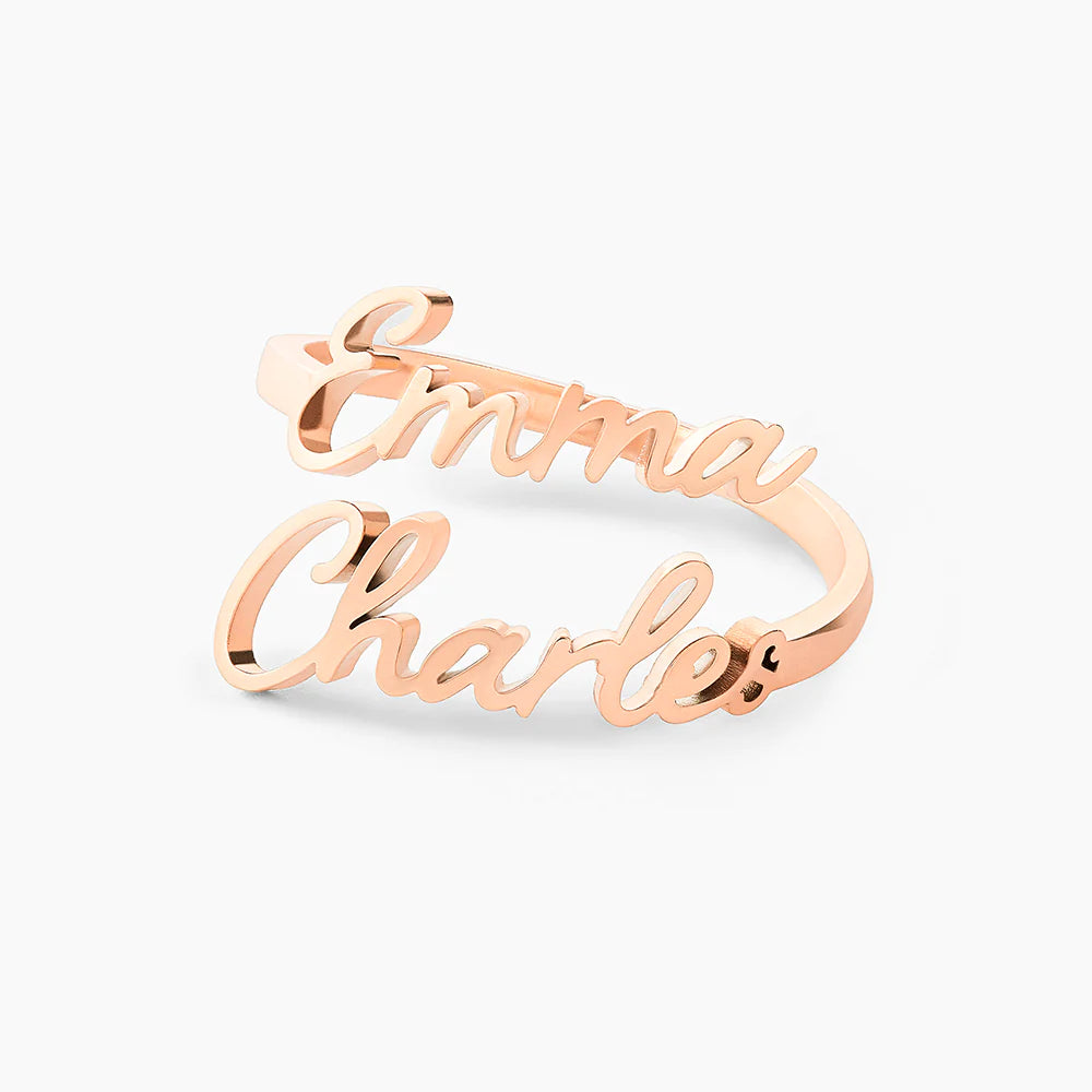 Anillo Personalizado con 1 a 4 Nombres Grabados