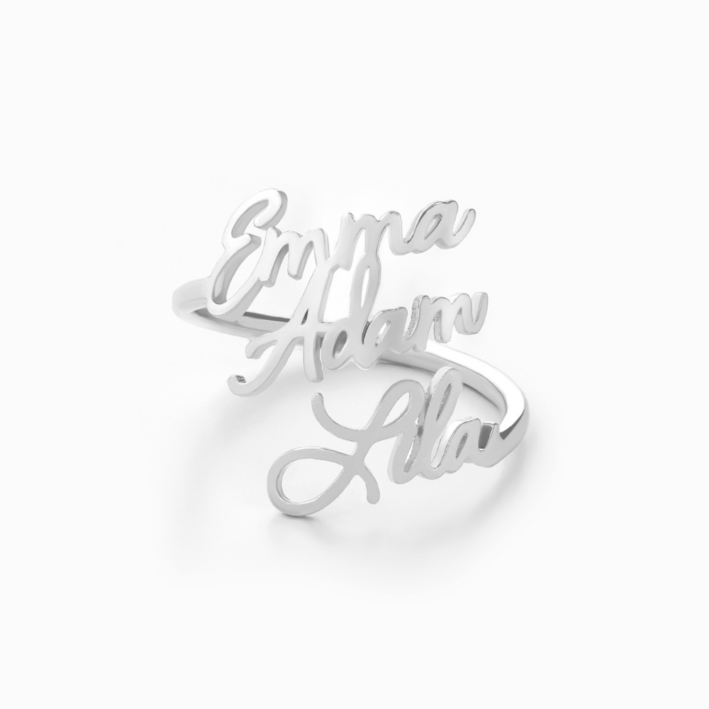 Anillo Personalizado con 1 a 4 Nombres Grabados
