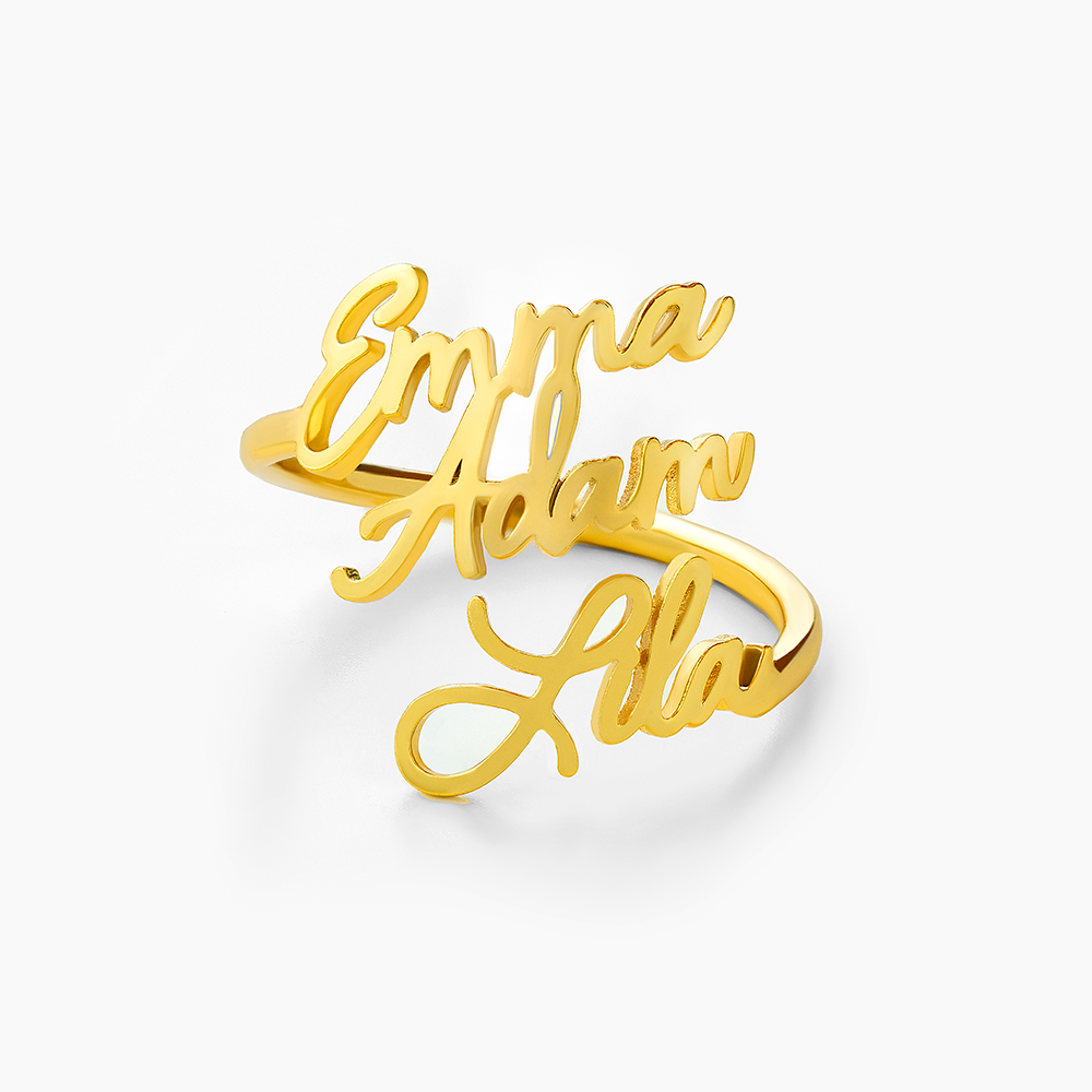 Anillo Personalizado con 1 a 4 Nombres Grabados